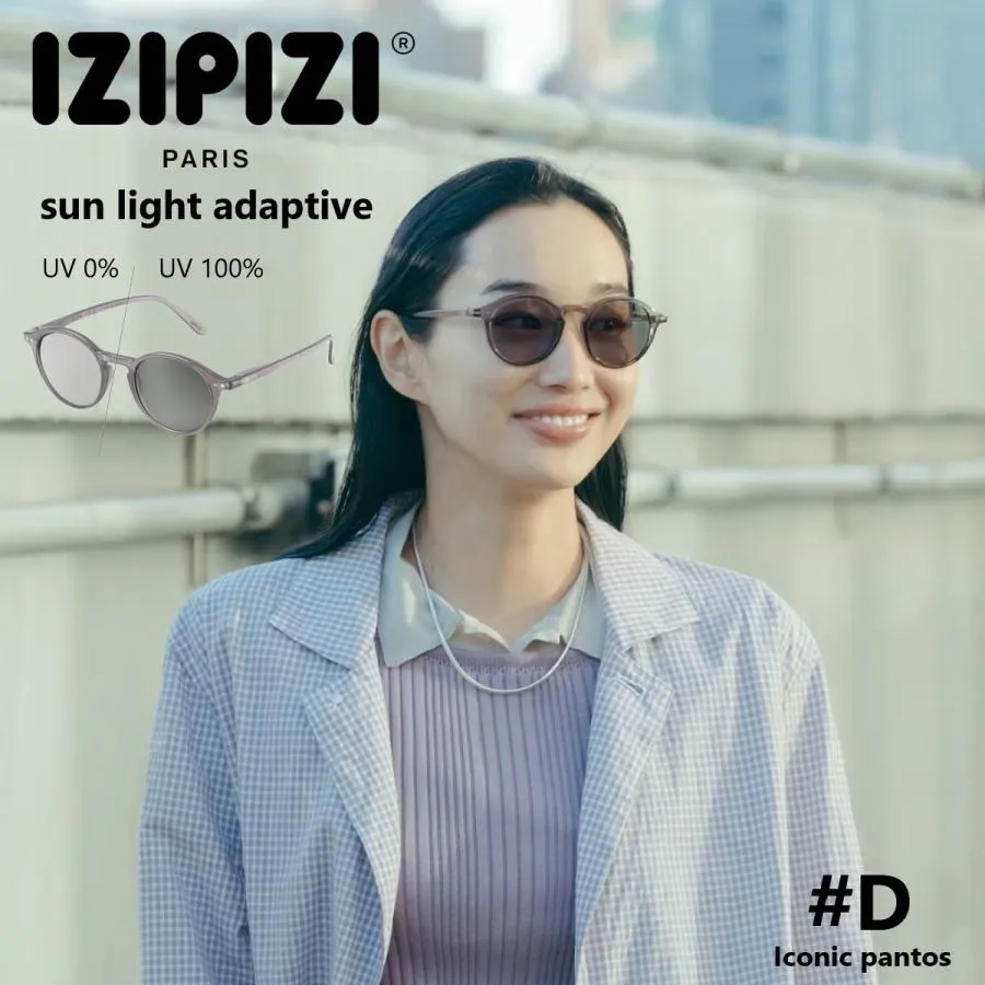 イジピジ IZIPIZI サングラス 調光レンズ サン ライト アダプティブ #D エレクトリックグレー 99.9%UVカット 男女兼用 IZ-522