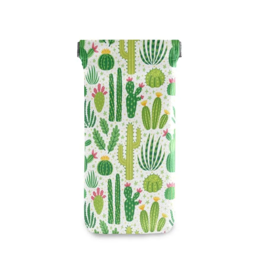 【並行輸入品】AUUXVA Sunglasses Pouch Succulents Cactus Flower Pattern Squeeze