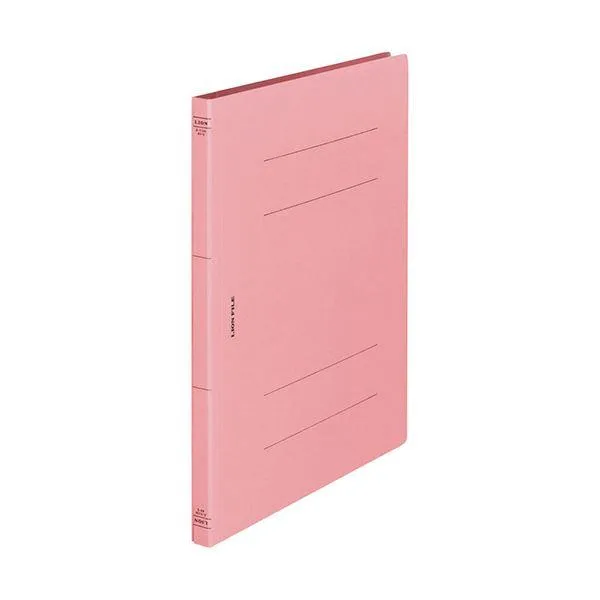 (まとめ) ライオン事務器 フラットファイル(環境)樹脂押え具 A4タテ 150枚収容 背幅18mm ピンク A-516KA4S 1冊 〔×100セット〕