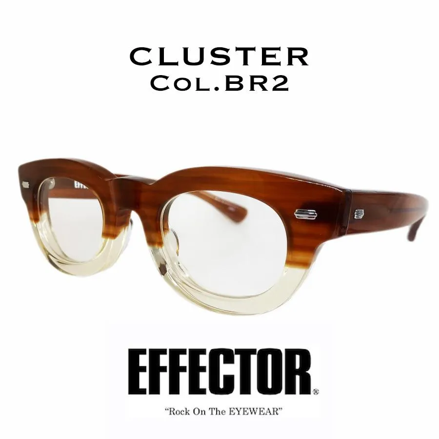EFFECTOR エフェクター CLUSTER/クラスター Col.BR2 茶×クリア メガネ サングラス セルフレーム ウェリントンタイプ 国内正規品販売店