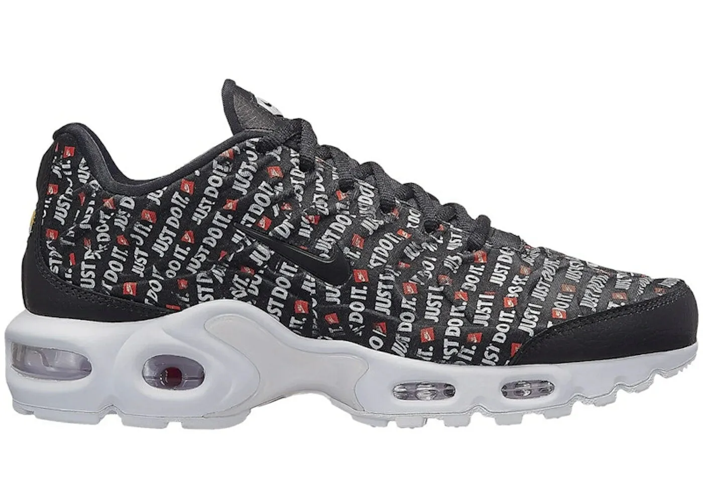 ナイキ マックス 黒色 ブラック 白色 ホワイト 橙 オレンジ エアマックスプラス WOMEN スニーカー レディース NIKE AIR MAX PLUS JUST DO IT PACK BLACK (WOMEN) / BLACK BLACK WHITE TOTAL ORANGE