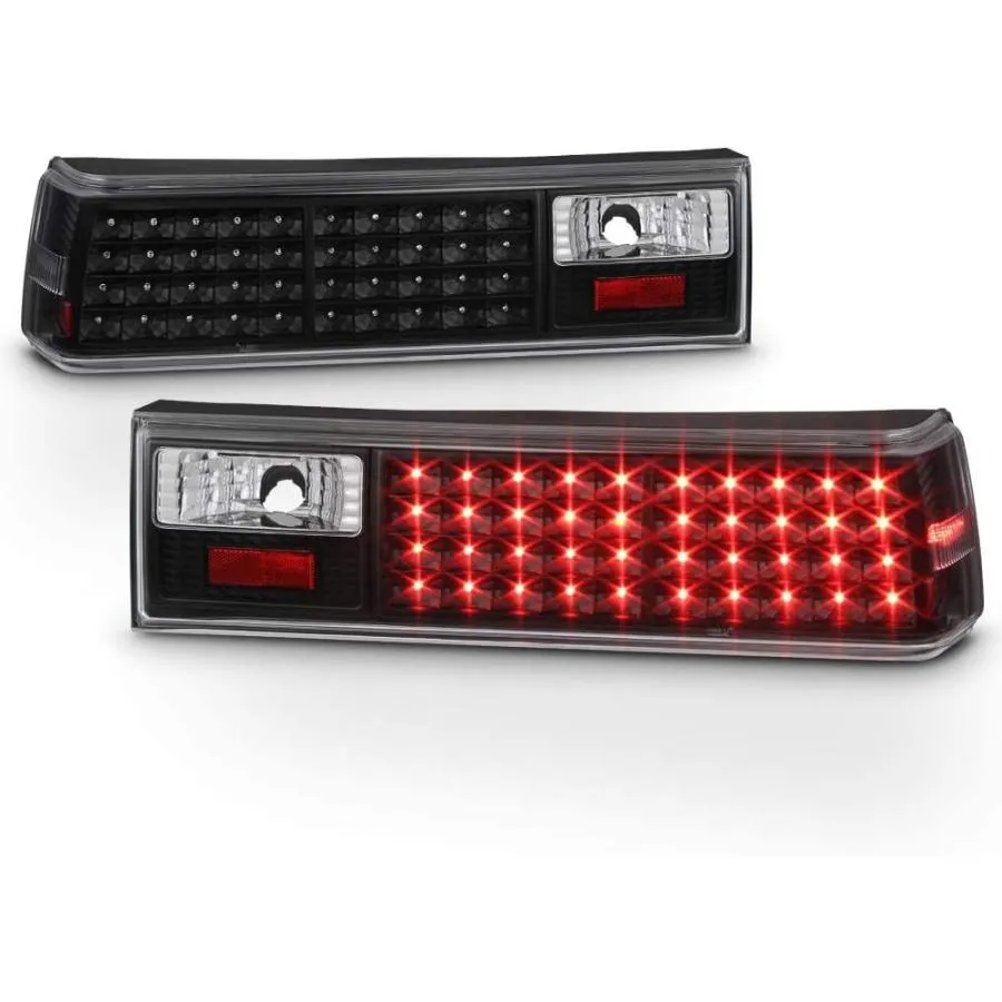 【並行輸入品】ACANII - For Black 1987-1993 Ford Mustang LED Tail Lights Brake Lamp