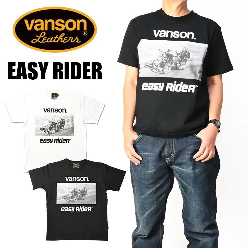 VANSON x EASY RIDER バンソン x イージーライダー 半袖 Tシャツ ロゴ プリント 刺繍 メンズ NVER-2601