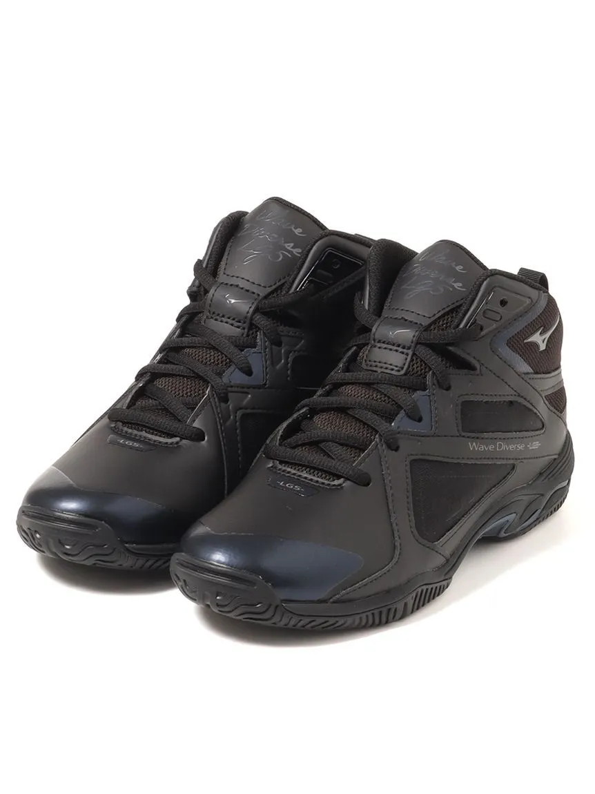 ミズノ (MIZUNO) ウエーブダイバース LG 5 シューズ レディースエクササイズ フィットネス ブラック×シルバー 31GF257109