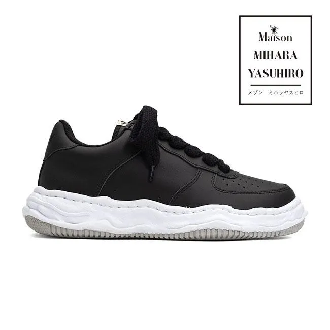 Maison MIHARA YASUHIRO メゾン ミハラヤスヒロ WAYNE ウェイン レザー スニーカー A07FW702 黒 ブラック シューズ メンズ レディース