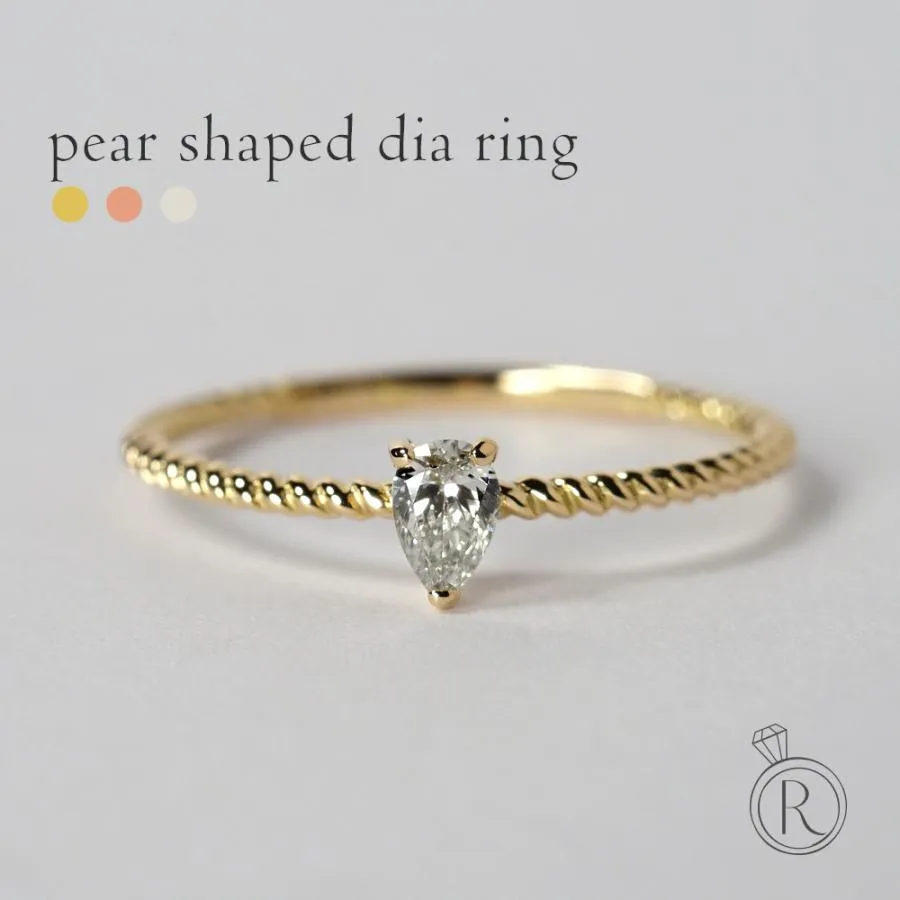 18K リング レディース 指輪 ペアシェイプ ダイヤモンド pear ダイヤ ダイアモンド 18金 K18 金属アレルギー対応 rph28875422