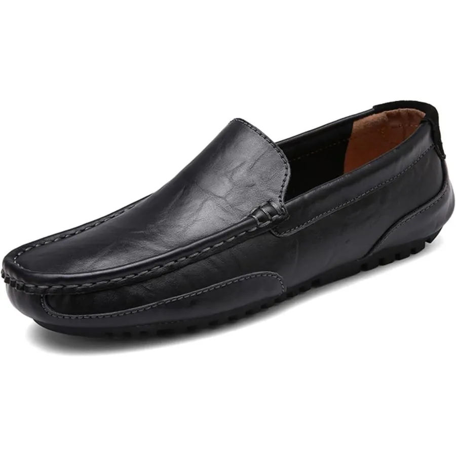 【並行輸入品】Low top Keep Warm Leather Business Loafers for Men's Round top Flat