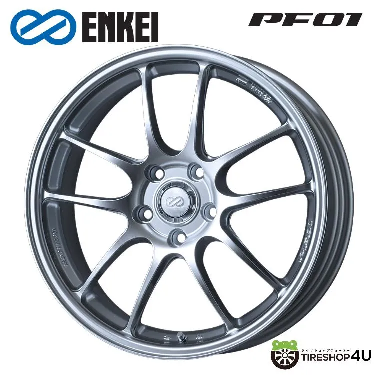 4本購入で送料無料 ENKEI Performance Line PF01 17x6.5J 4/100 +42 SS スパークルシルバー 新品ホイール1本価格 【代引き不可】