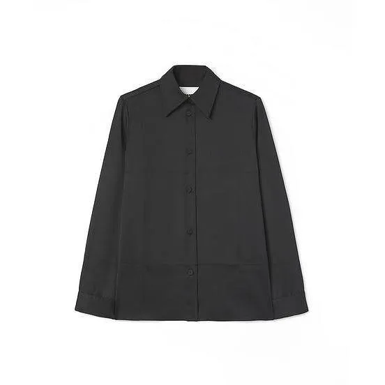 ジルサンダー （JIL SANDER） プリーツディテール シャツ 長袖 J04DL0103 サイズ30 ブラック ウェア（新品）