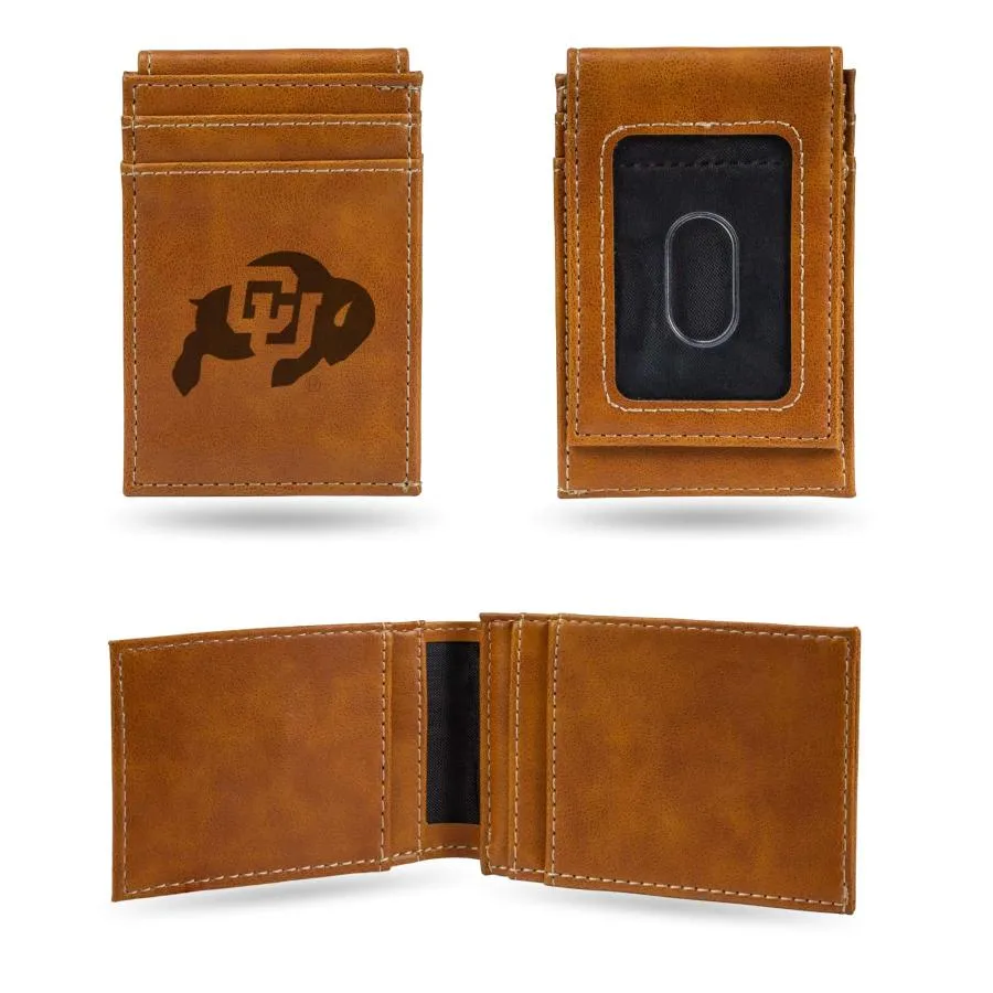 Rico Industries NCAA レーザー刻印フロントポケット財布 ブラック 3.5 x 5-inches ブラック