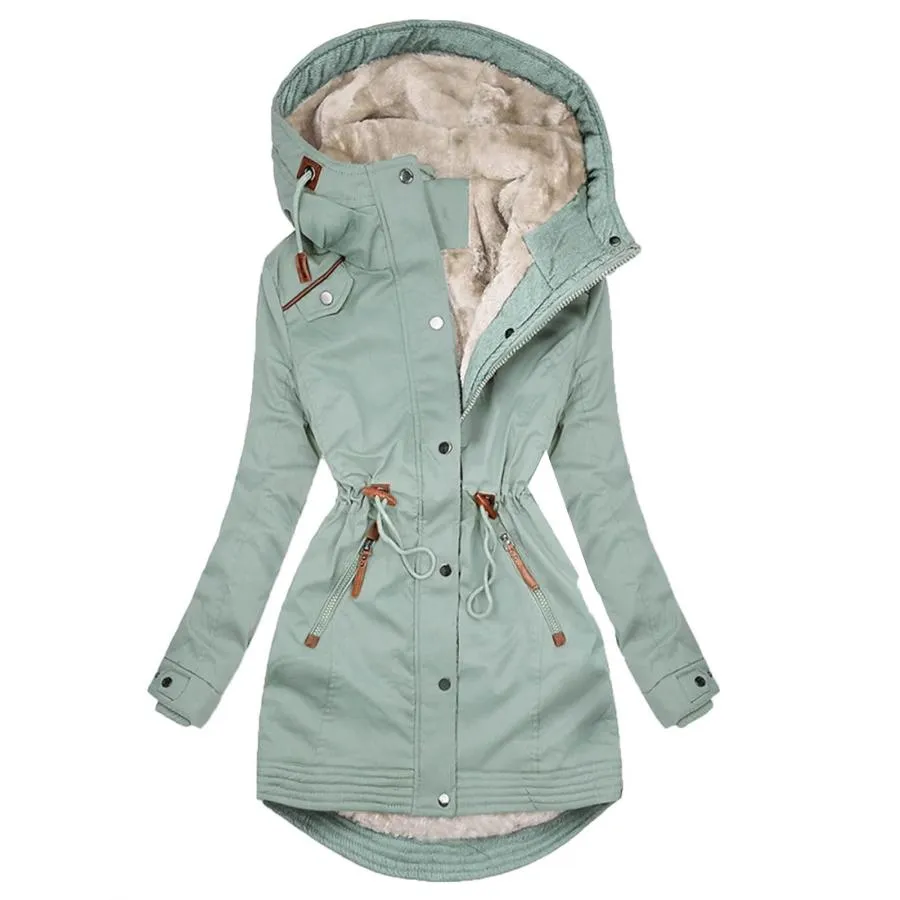【並行輸入品】Winter Coats For Women 2023 Fleece Lined Warm Tops Solid Zip Up