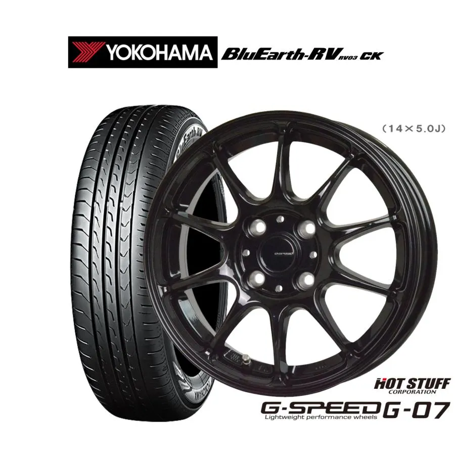 サマータイヤ ホイール4本セット ホットスタッフ G.speed G-07 ヨコハマ BluEarth ブルーアース RV03CK(RV-03CK) 165/55R15