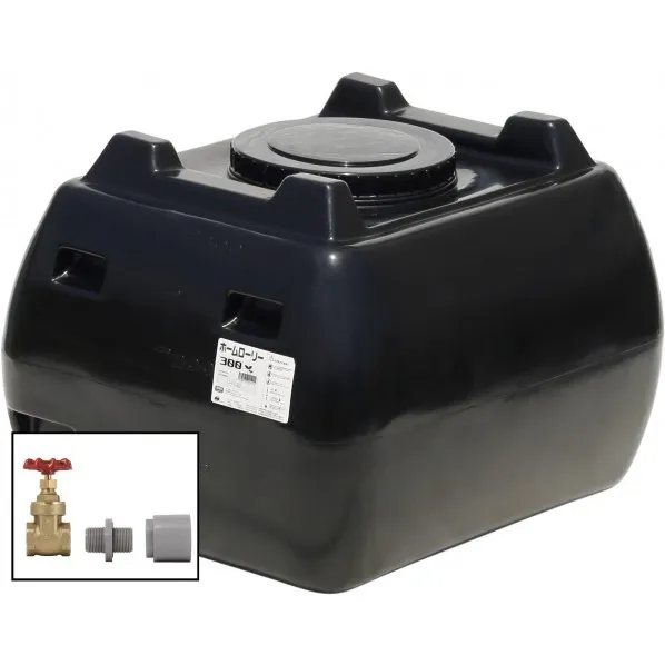※法人専用品※スイコー ホームローリータンク300(フタ含む)ドレンバルブセット(25A)付 ブラック HLT-300(BK)+VALVE-SET25A 1点