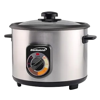 【中古】【未使用】Brentwood クランチペルシャ炊飯器 ステンレススチール (5カップ 未調理/10カップ調理)