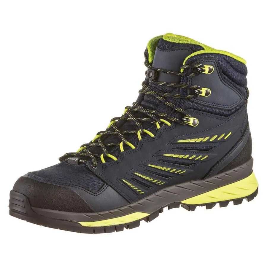 【並行輸入品】Lowa Mens Trek Evo GTX Mid Textile Synthetic Navy Lime Boots 8 U