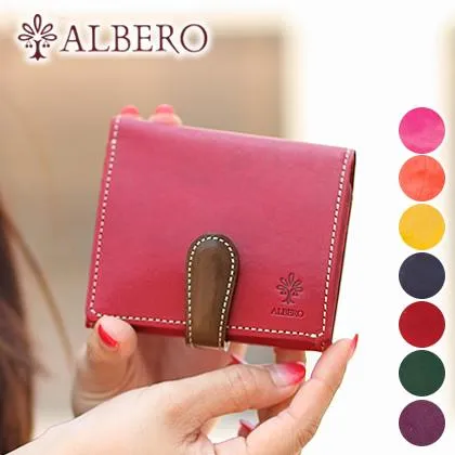 アルベロ ALBERO レディース 財布 折財布 二つ折り財布 小銭入れ付き ヌメ革 ピエロ PIERROT 6414