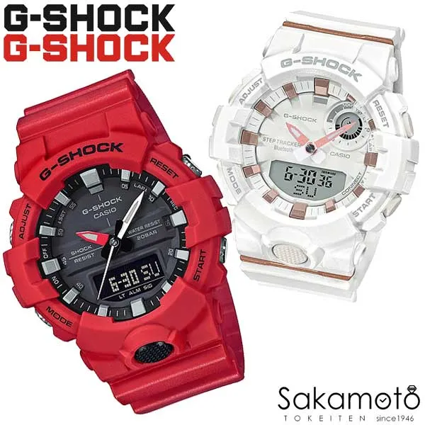 CASIO カシオ PairWatch ペアウォッチ G-SHOCK プレゼント ギフト カップル 夫婦 記念日 誕生日 ジーショック ミッドサイズ レッド×ホワイト 丸型 デジアナ 電池式クオーツ 純正ペアケース 【GA-800-4AJF\u0026GMA-B800-7AJR】