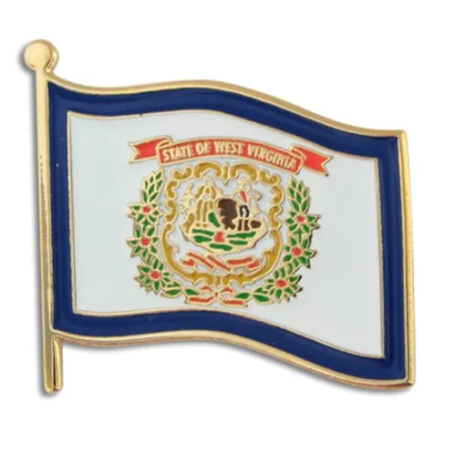 【中古】【未使用・未開封品】Pinmart  West Virginia US状態フラグWVエナメルラペルピン1?\" 5