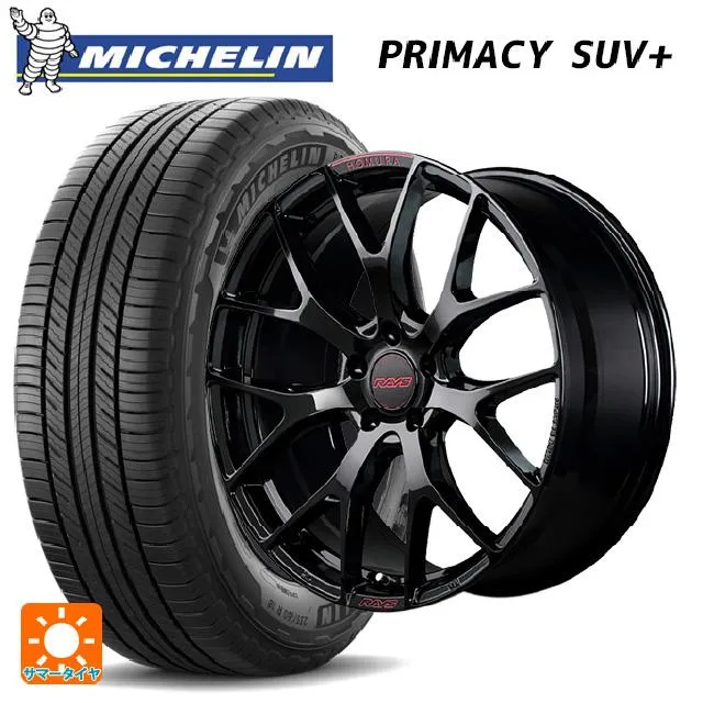 送料無料 サマータイヤホイール 4本セット 225/55R19 103H XL ミシュラン 正規品 プライマシー SUVプラス レイズ ホムラ 2X7