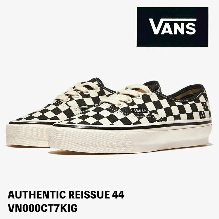 バンズ スニーカー VANS スニーカー AUTHENTIC REISSUE 44 VN000CT7KIG CHECKERBOARD MARSHMALLOW/BLACK オーセンティック リイシュー44 チェッカーボード ブラック マシュマロ シューズ