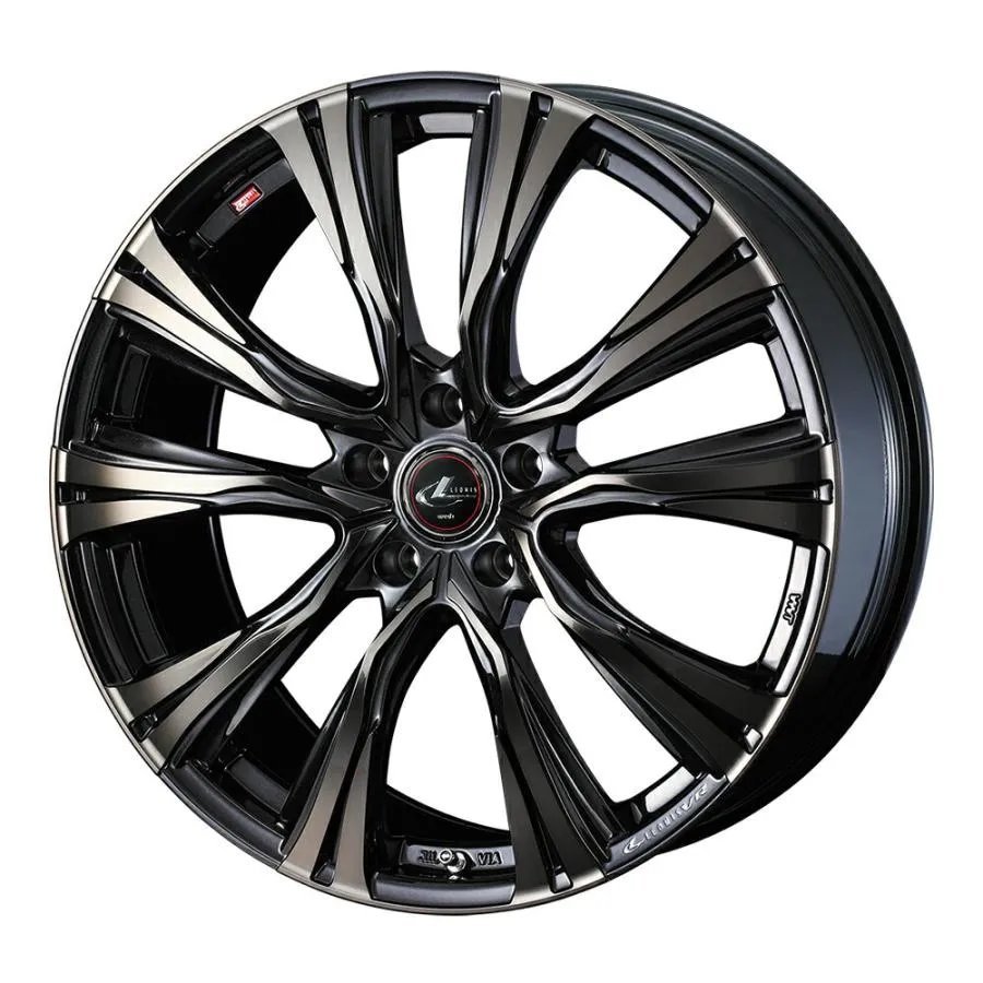 WEDS LEONIS VR アルミホイール4本セット 16X6.5J 5H PCD114.3 +40 (パールブラック/ミラーカット/チ PBMC/TI) ウェッズ レオニス