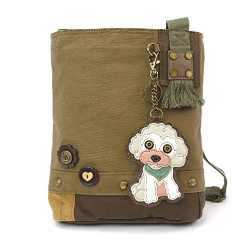 chala バッグ パッチ カバン かわいい Chala Patch Cross-Body Women Handbag, Canvas Messenger Bag (Poodle Olive)chala バッグ パッチ カバン かわいい