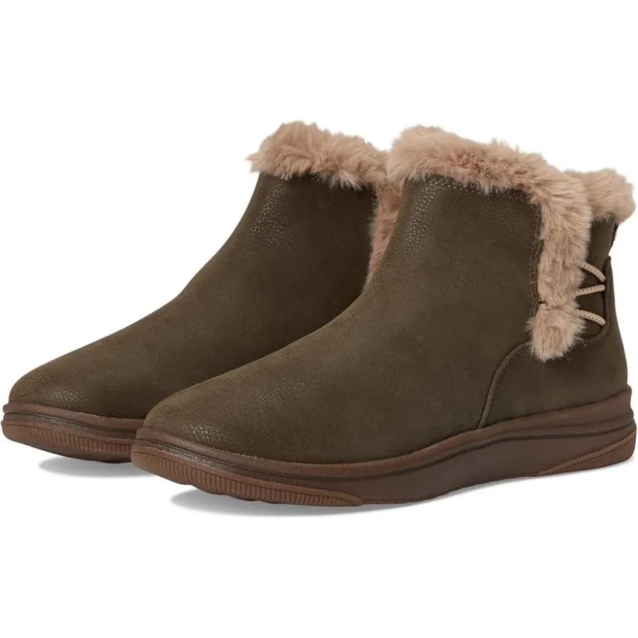 クラークス Clarks Breeze Fur レディース ブーツ Dark Olive Combi Textile