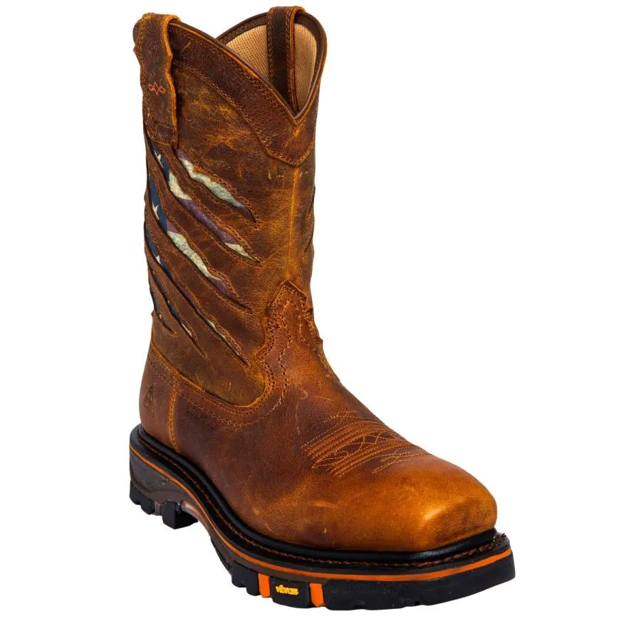 【並行輸入品】Cody James Men's Flag Cowboy Work Boot Nano Composite Toe Brown