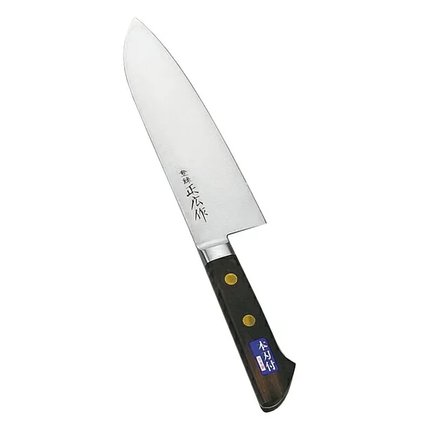 正広 口金牛刀(日本鋼) 三徳型 175mm 13023【厨房館】