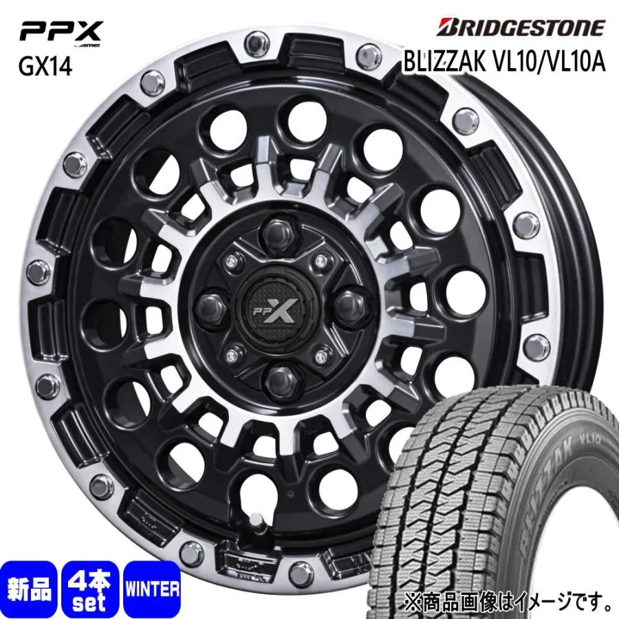 145/80R12 80/78N LT ブリヂストン BLIZZAK VL10 冬用 スタッドレスタイヤ PPX GX14 エブリィ キャリィ ハイゼット アトレー 12インチ