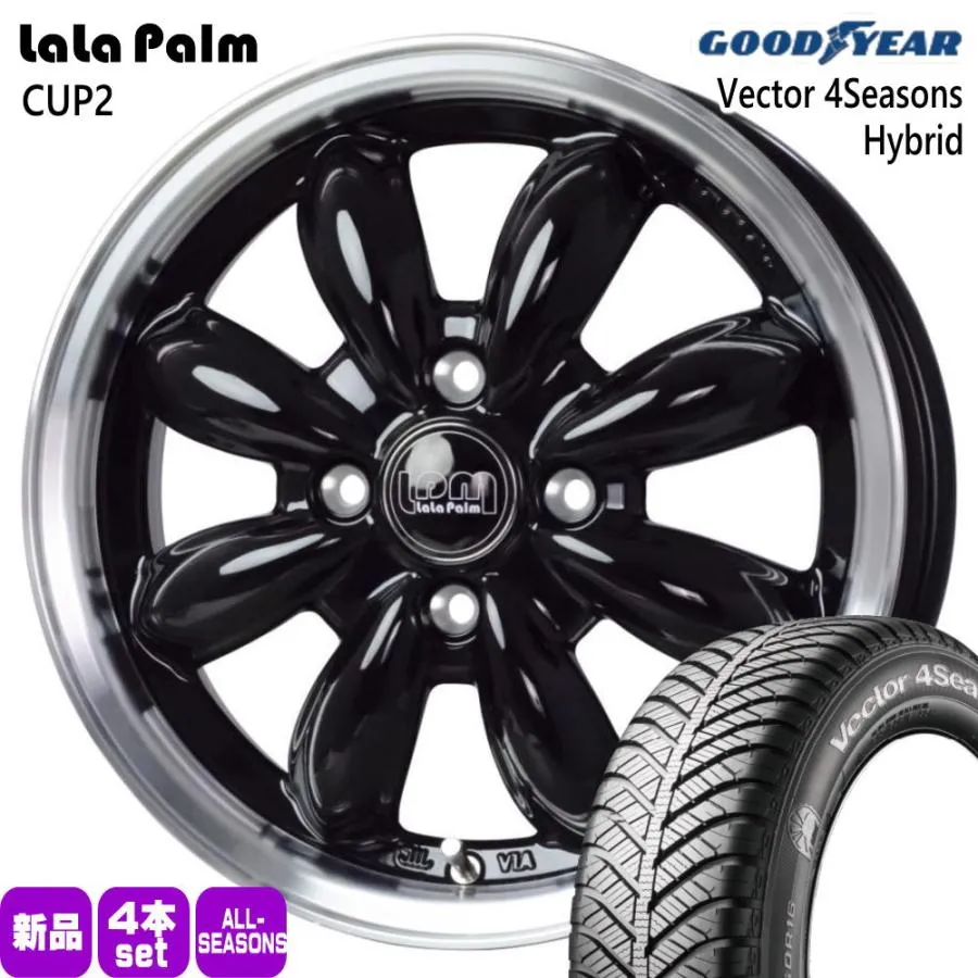 P10アクア ヴィッツ フィット スイフト Z12キューブ グッドイヤー 175/65R15 84H Vector 4Seasons Hybrid 夏冬兼用 オールシーズンタイヤ LaLaPalm CUP2
