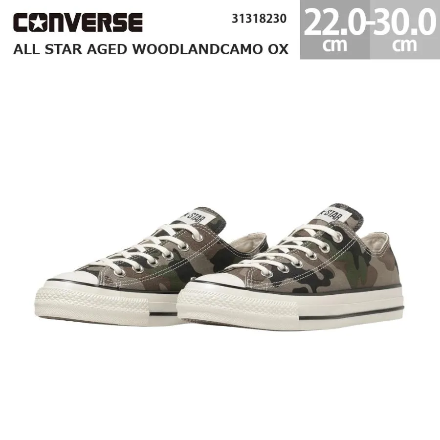 コンバース スニーカー オールスター エイジド ウッドランドカモ OX CONVERSE ALL STAR AGED WOODLANDCAMO HOX グリーン/グレイ/ブラウン