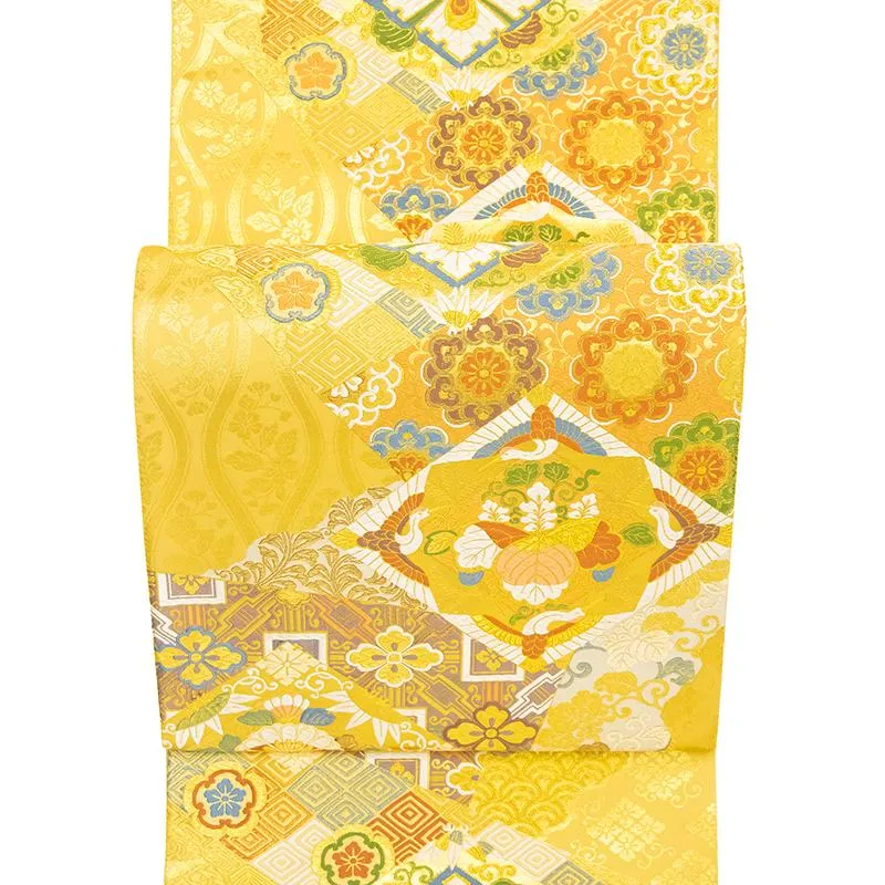 ※記念感謝祭【仕立無料】西陣名門とみや織物謹製☆秘蔵図正倉院王朝菱花華文多色織特撰礼装袋帯（10011937）