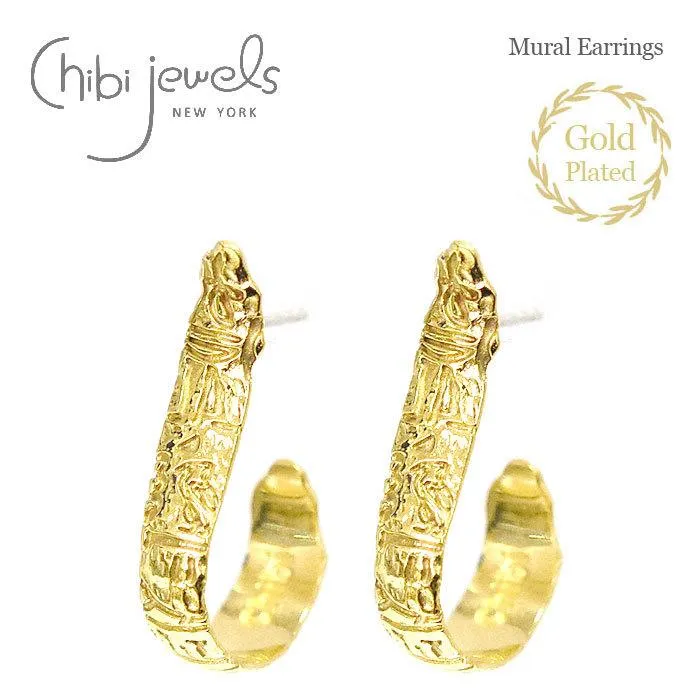 chibi jewels チビジュエルズ エジプト ヒエログリフ モチーフ ゴールド ピアス 14金仕上げ Hieroglyph Mural Earrings Gold
