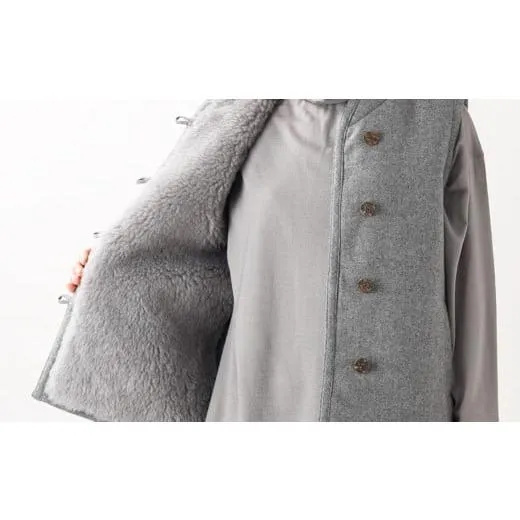 ふるさと納税 服 埼玉県 横瀬町 羊毛で暖かい「メリノン」やわらかベスト（グレー・M）| 羊毛 ウール 洗えるウール タクトコーポレーション 埼玉県 横瀬町 サ…