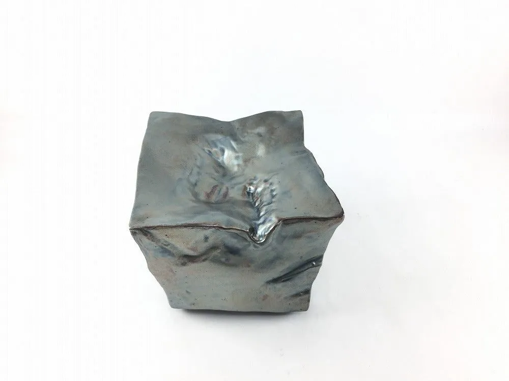 有田焼 瑞峯窯(原重製陶所) 切出高台皿 黒ラスター 【11.5cm 皿/高台】