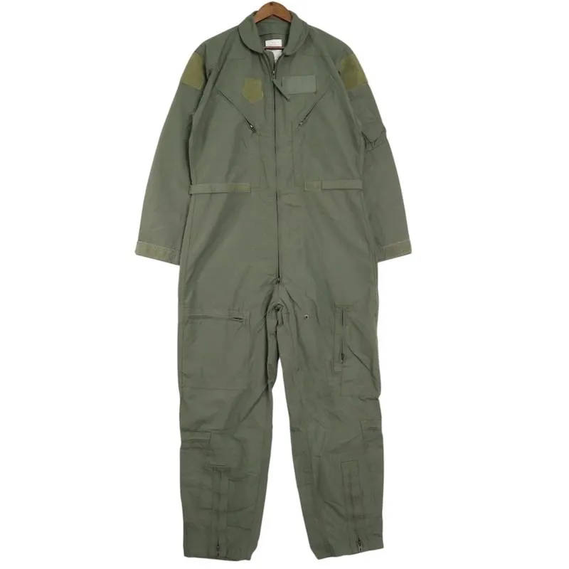 大きいサイズ メンズUS-42Rサイズ 90 CARTER INDUSTRIES, INC. COVERALLS, FLYERS, CWU-27/P TYPE I, CLASS 1 SAGE GREEN 1659 ミリタリー オールインワン つなぎ 実寸胸囲116cm グリーン系 pc-0574<br>アメカジ ビンテージ オールド 古着 【中古】