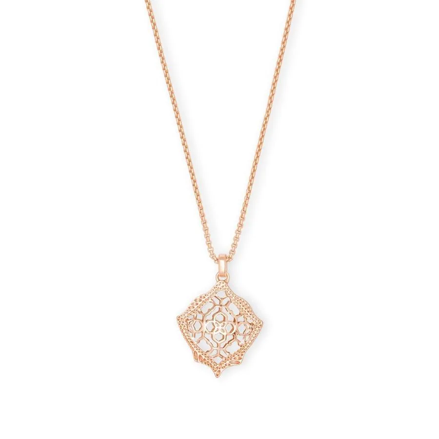 【並行輸入品】Kendra Scott Kasey ロングペンダントネックレス レディース ファッションジュエリー フィリグリー14Kローズゴー