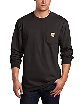 【中古】【輸入品・未使用】Carhartt メンズ 作業服 ミッドウェイトジャージ ポケット 長袖Tシャツ K126 US サイズ: Large カラー: ブラック