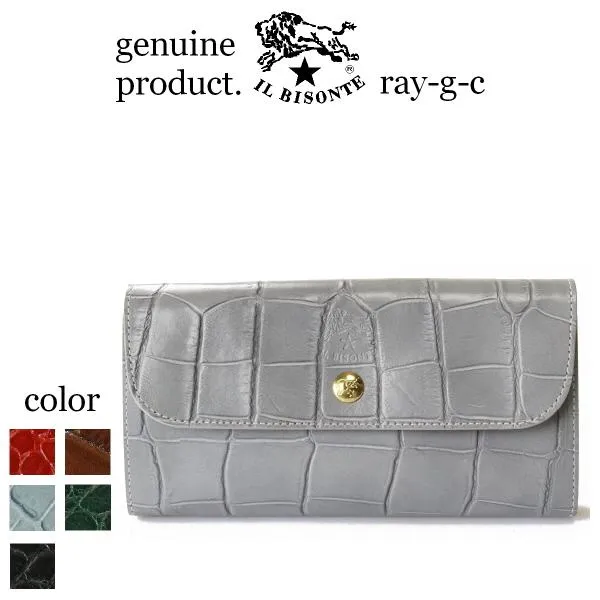 イルビゾンテ 財布 IL BISONTE ハーフフラップウォレット(クロコ型押し) 長財布 54_1_ 54202313040 メンズ レディース ( 商品番号 IB-20-13040 )
