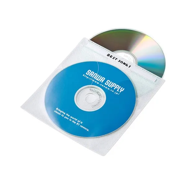 【5個セット】 サンワサプライ DVD・CD不織布ケース（ホワイト） FCD-FN100WNX5