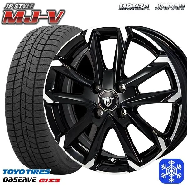 175/65R14インチ TOYO トーヨー オブザーブ ギズ3 GIZ3 5.0J 4H100 スタッドレスタイヤホイール4本セット MONZA JPスタイル MJ-V
