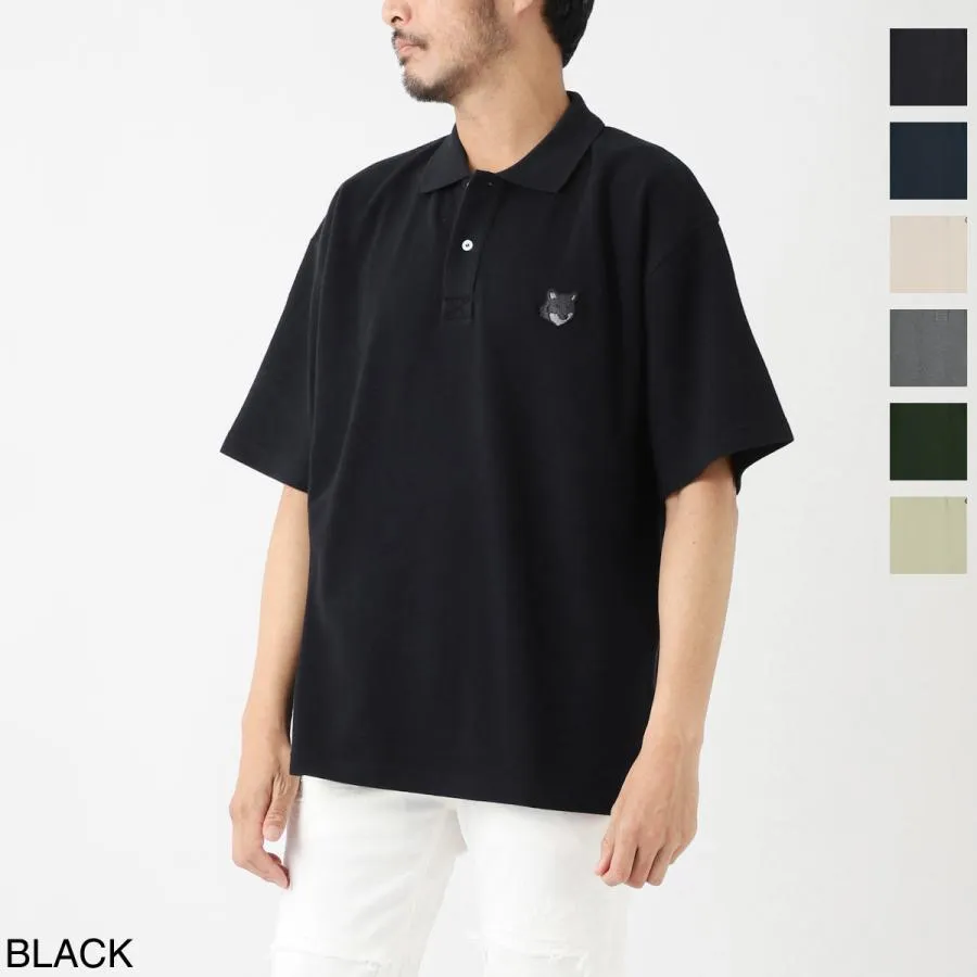 メゾンキツネ MAISON KITSUNE ポロシャツ BOLD FOX HEAD PATCH OVERSIZE POLO メンズ mm00202kj7010-p199-black