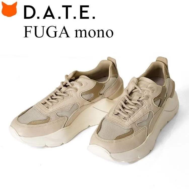 D.A.T.E. スニーカー レディース FUGA date デイト厚底 ハイテクスニーカー ダッドスニーカー 本革 レザー 大きいサイズ ベージュ