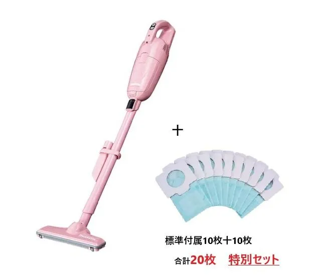マキタ 【3点セット】10.8V充電式クリーナー CL115FDWP (ピンク) 【紙パック20枚+スタンドSCS-001セット】