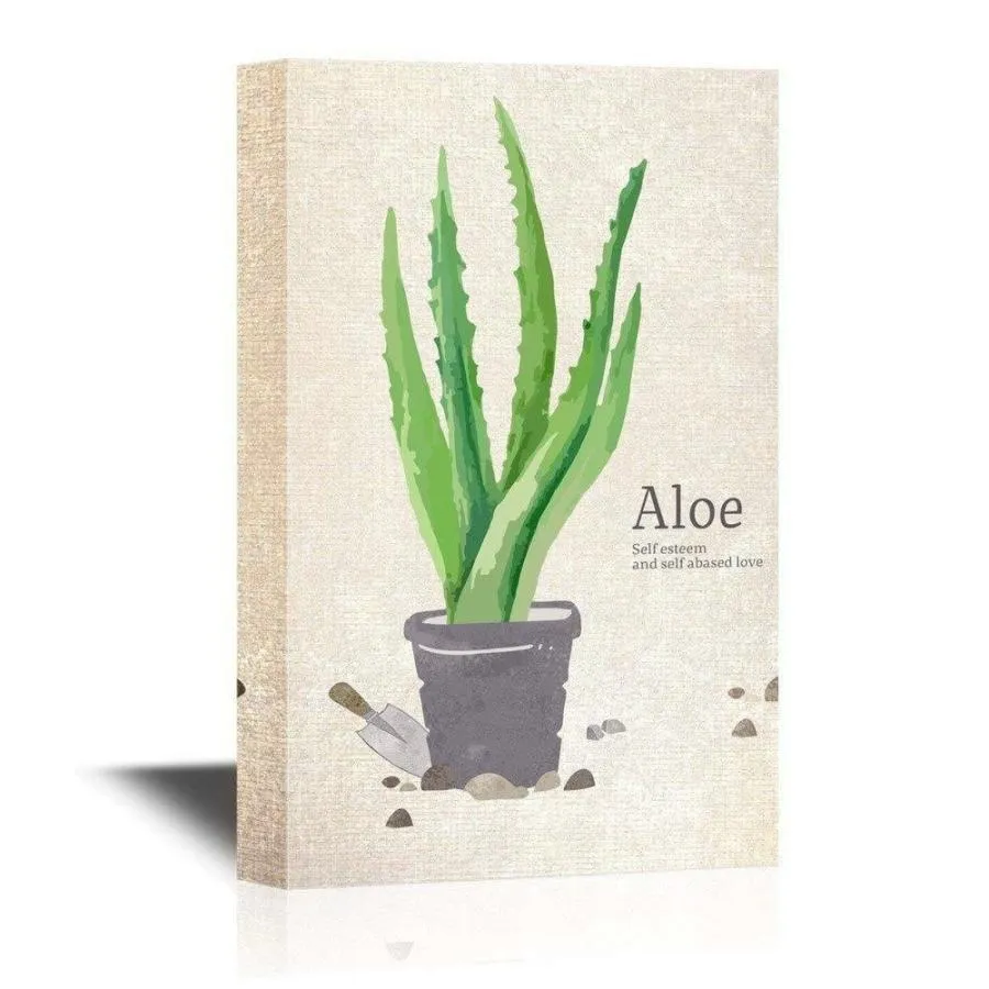 パネルアート Wall 26-Painting Style Aloe in a Pot Gallery-CVS - 32インチ x 48 インチ- s