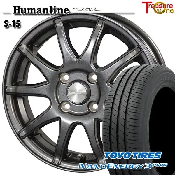 サマータイヤ ホイールセット 185/70R14インチ 4H100 ヒューマンライン S15 GM トーヨー ナノエナジー3プラス