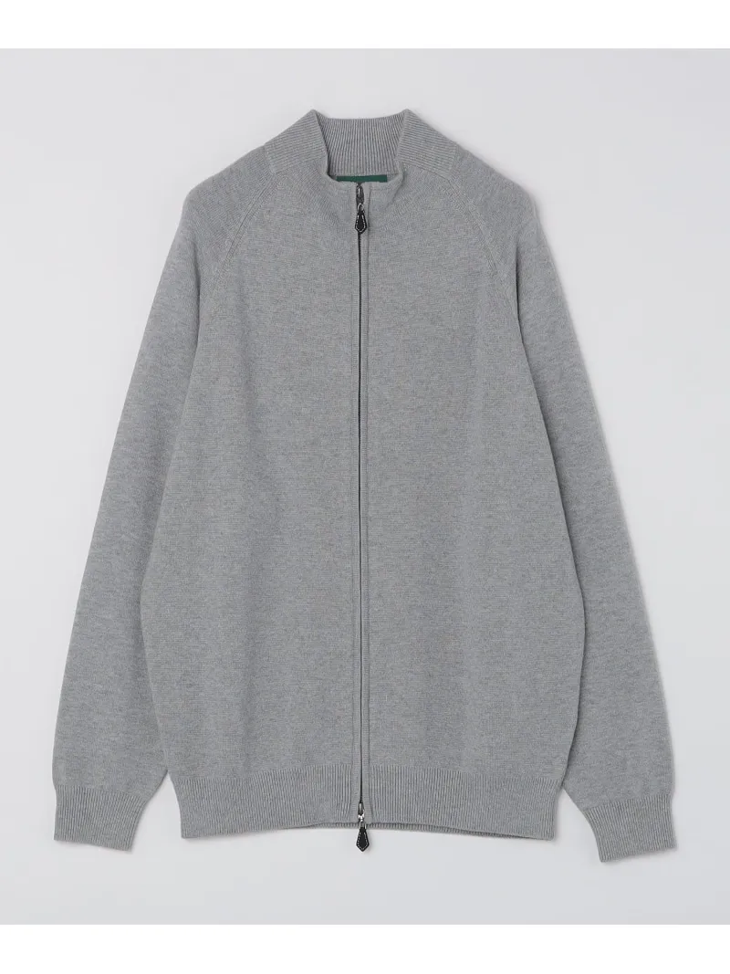SHIPS MEN ALANPAINE: 12ゲージ ウール/コットン ファネルネック ジップアップ ニット シップス トップス ニット グレー ネイビー【送料無料】