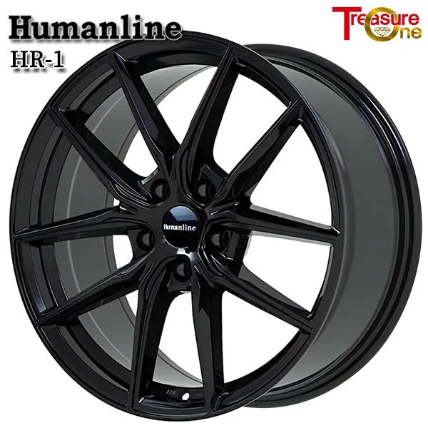 トレジャーワン ヒューマンライン HR-1 15インチ 6.0J 5H114.3 +45 ブラック アルミホイール単品 4本セット 送料無料