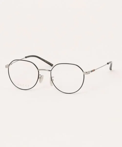 伊達メガネ メガネ 眼鏡 「GUCCI/グッチ」ラウンド メガネ GG2141OK 002 51 ブラック メタル メンズ レディース